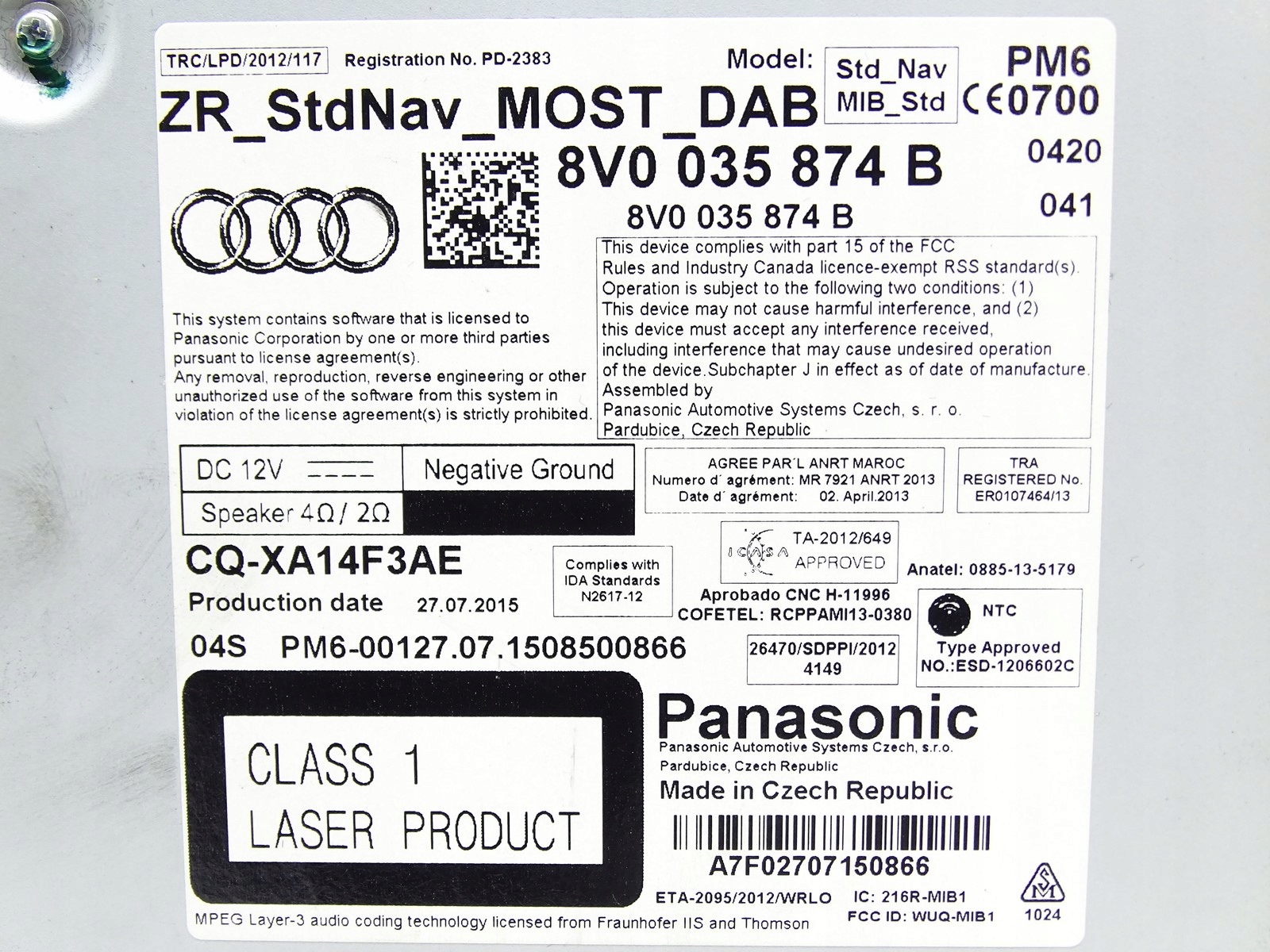 Audi A3 8V MIB1 Navigation Unit OEM 8V0035874B image 4