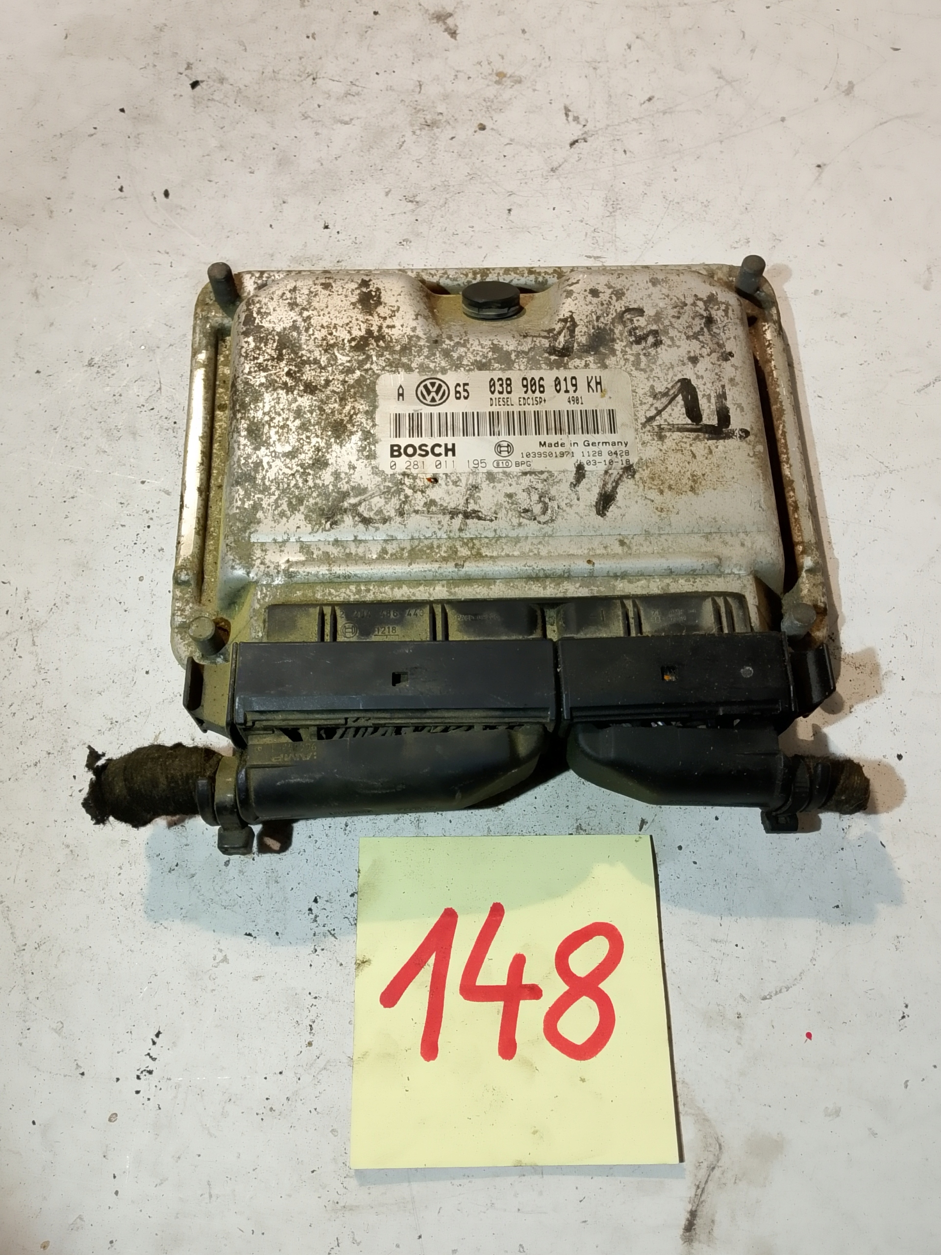 VW PASSAT B5 FL 1.9 TDI Módulo de control motor 038906019KH 0281011195 image 2