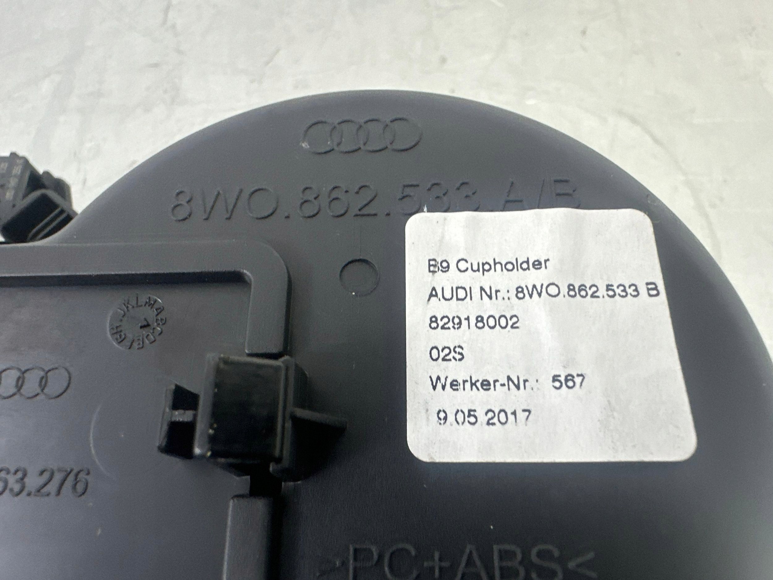 Porta-copos dianteiro OEM 8W0862533A para Audi A4/S4 B9 image 6