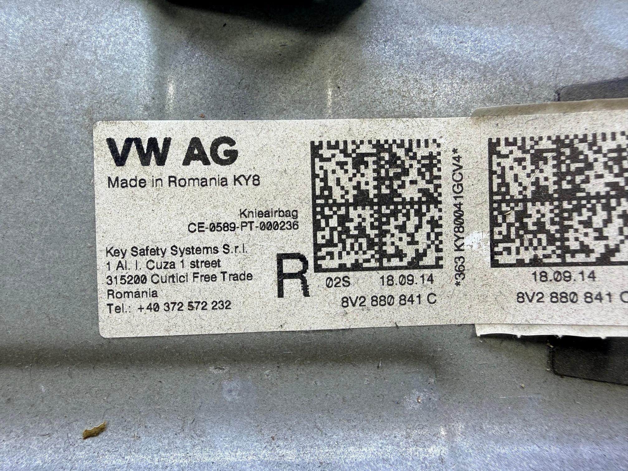 Airbag joelho OEM 8V2880841C para Audi A3 8V image 3