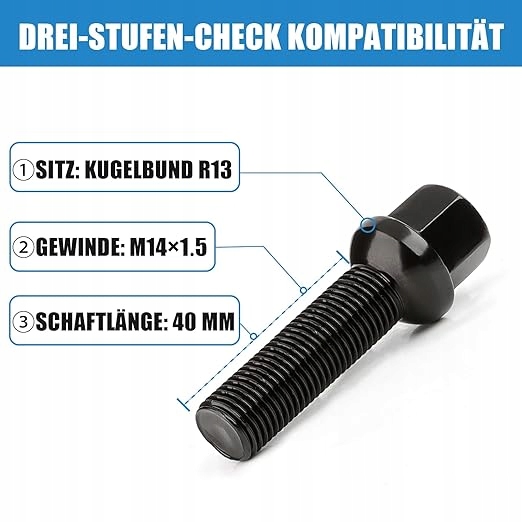 OEM b0d9gfxxn6 20 Parafusos M14x1.5x40mm image 3
