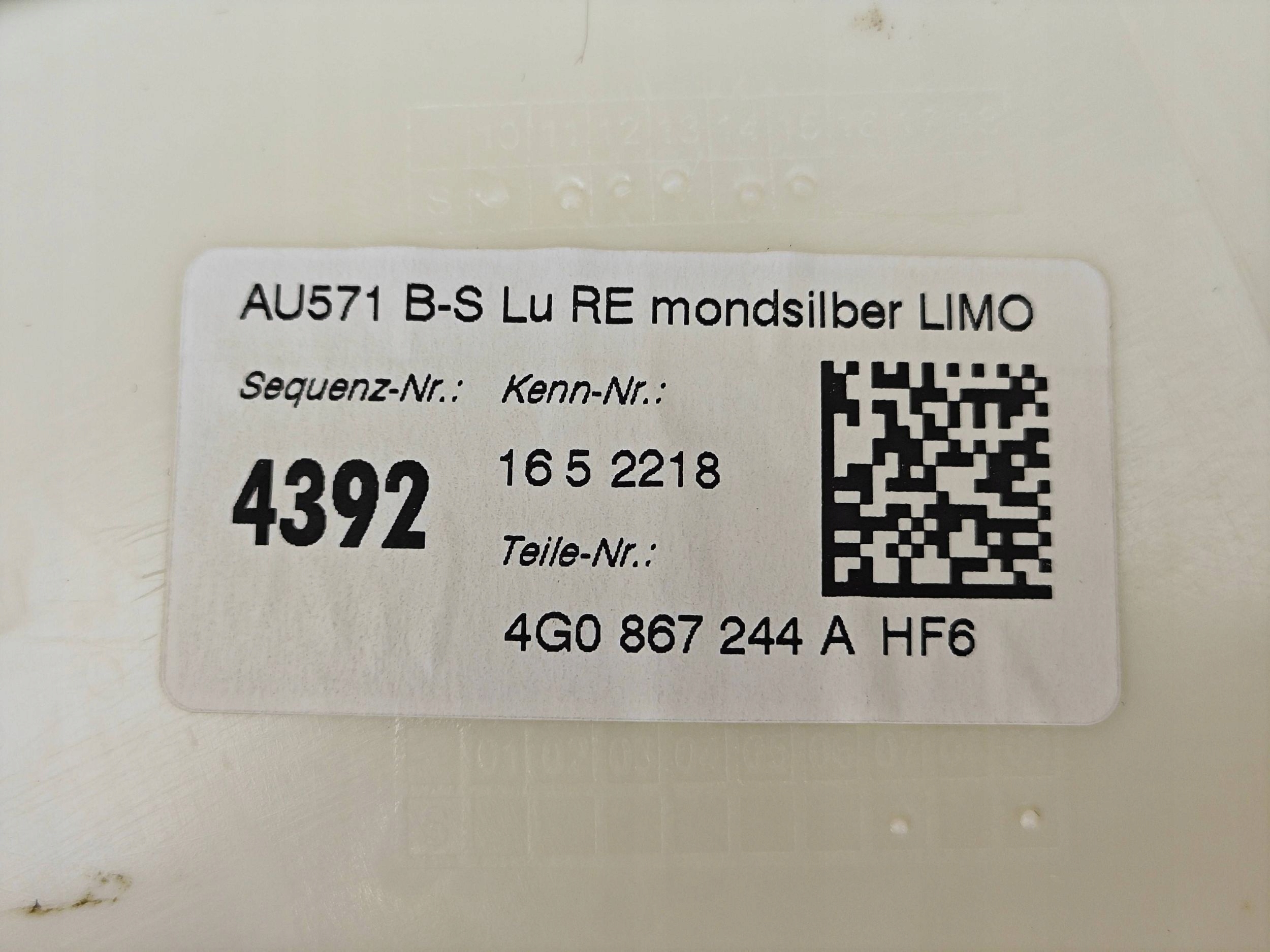 Audi A6 S6 4G0 2010-18 Rechte B-Säulenabdeckung OEM 4G0867244A image 8