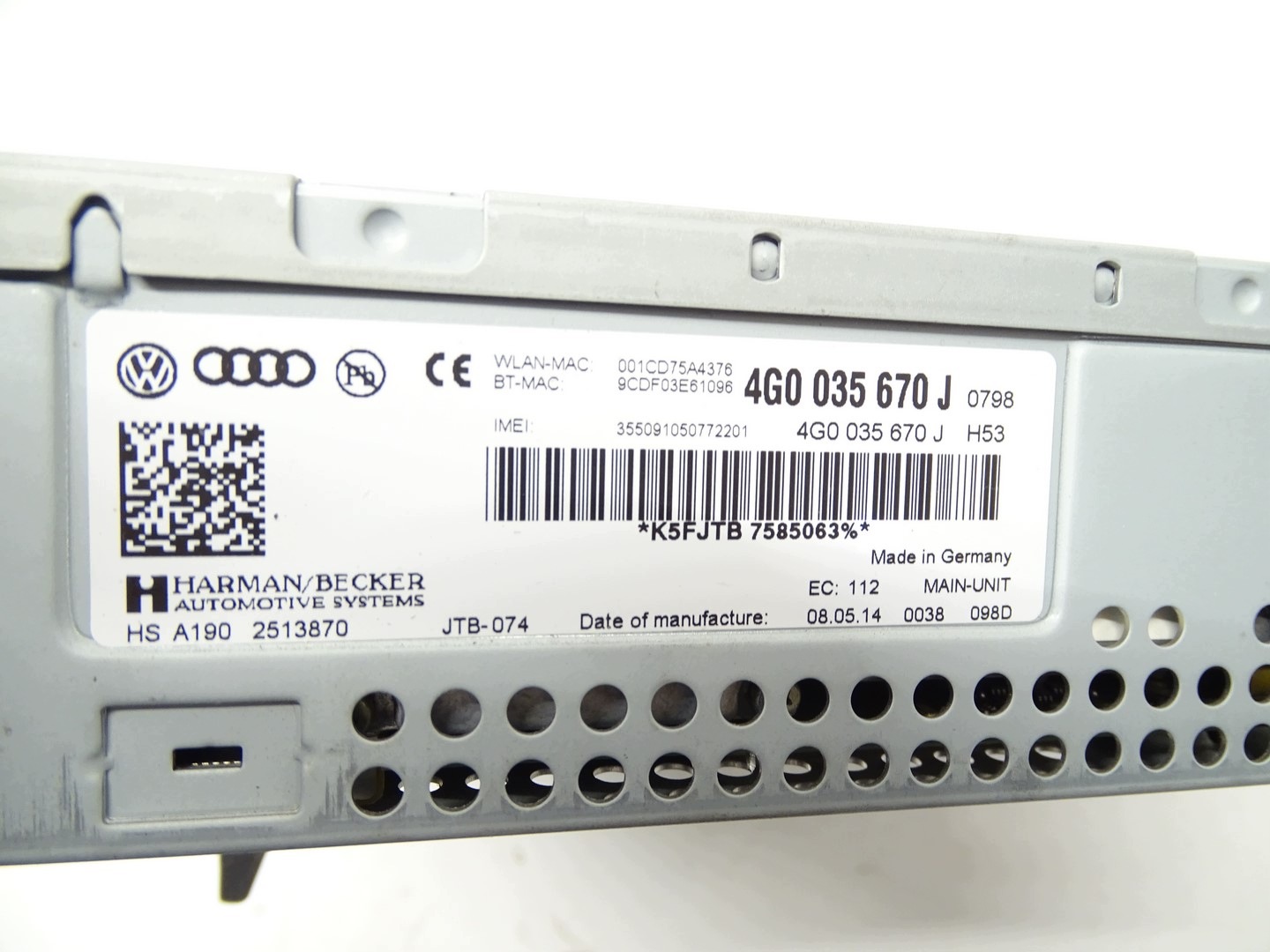 Lecteur MMI Navigation Audi A6 C7 OEM 4G0035670J image 5