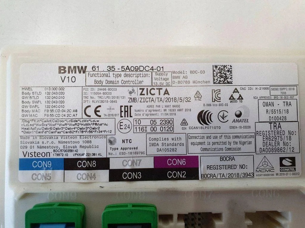 BMW Mukavuusmoduuli 5A09DC4 3.0L 2019 image 4