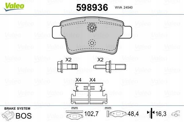 Valeo Remblokken OEM 598936 - Gebruikte staat