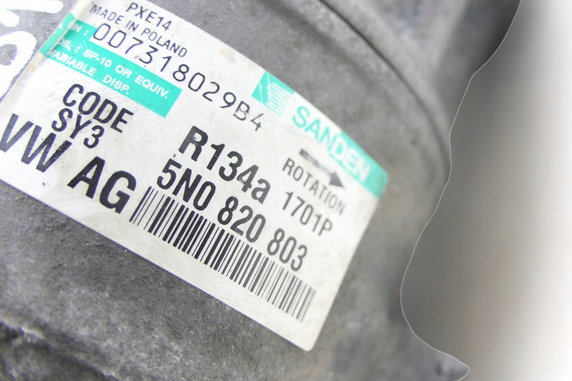 Used Sanden AC Compressor OEM 5N0820803 image 10