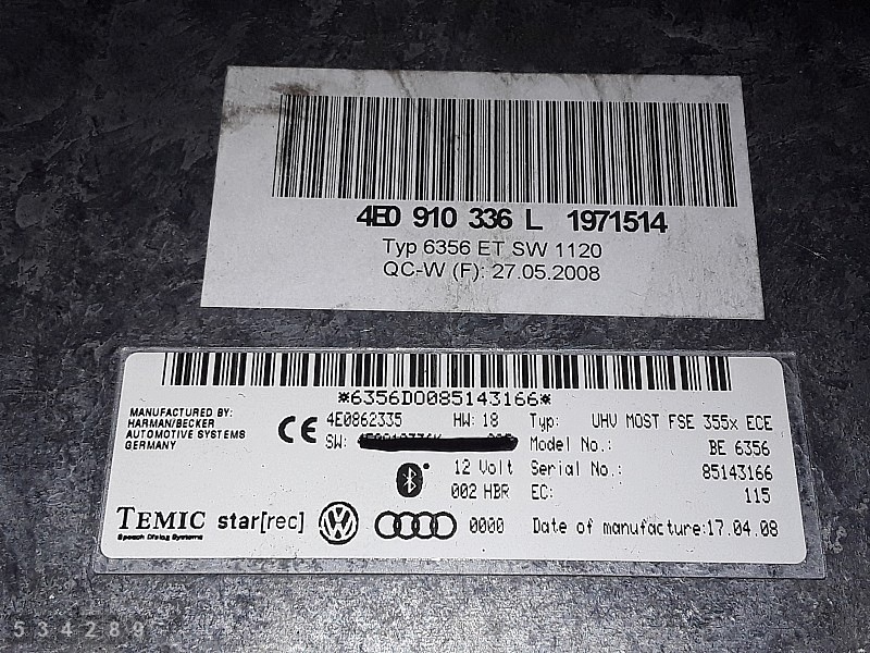 Audi Bluetooth-moduuli OEM 4E0862335 4E0910336L image 4