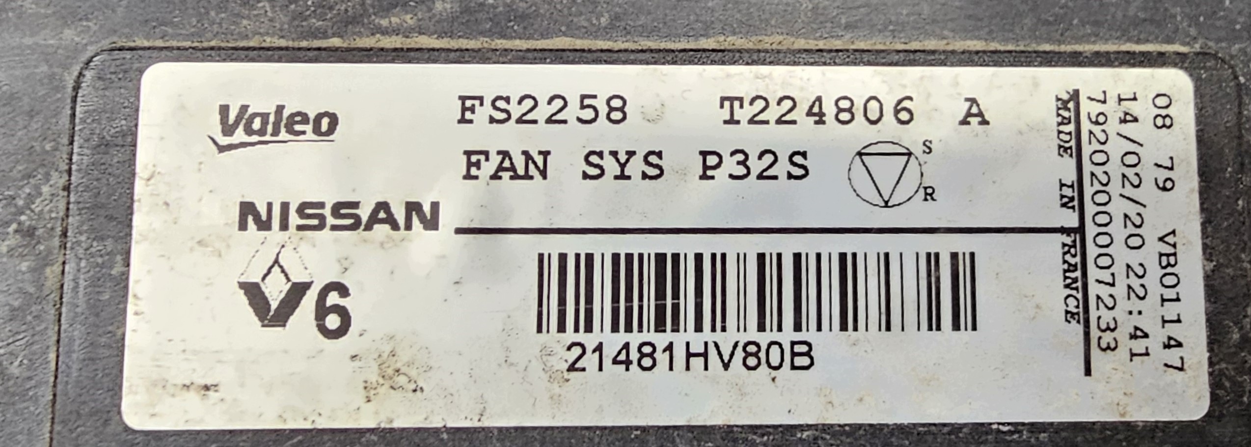 Kühlerlüfter OEM 21481HV80B für Nissan Qashqai