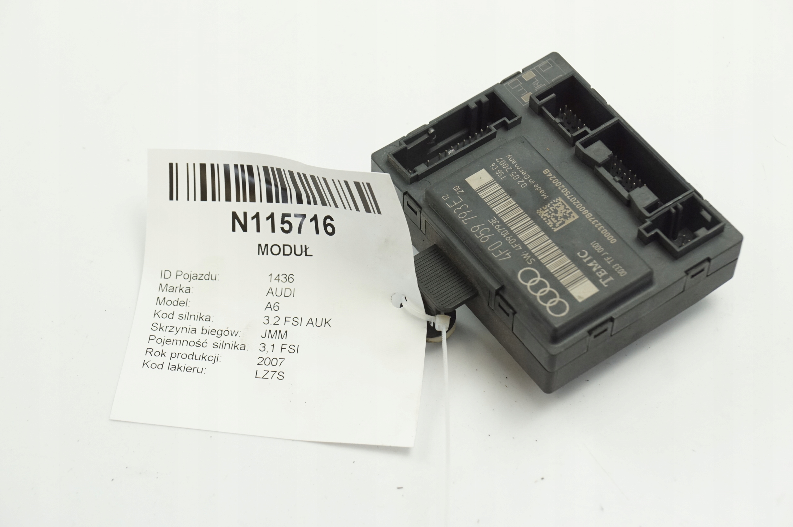 Module de porte avant gauche OEM 4F0959793E Audi A6 S6 C6 image 4
