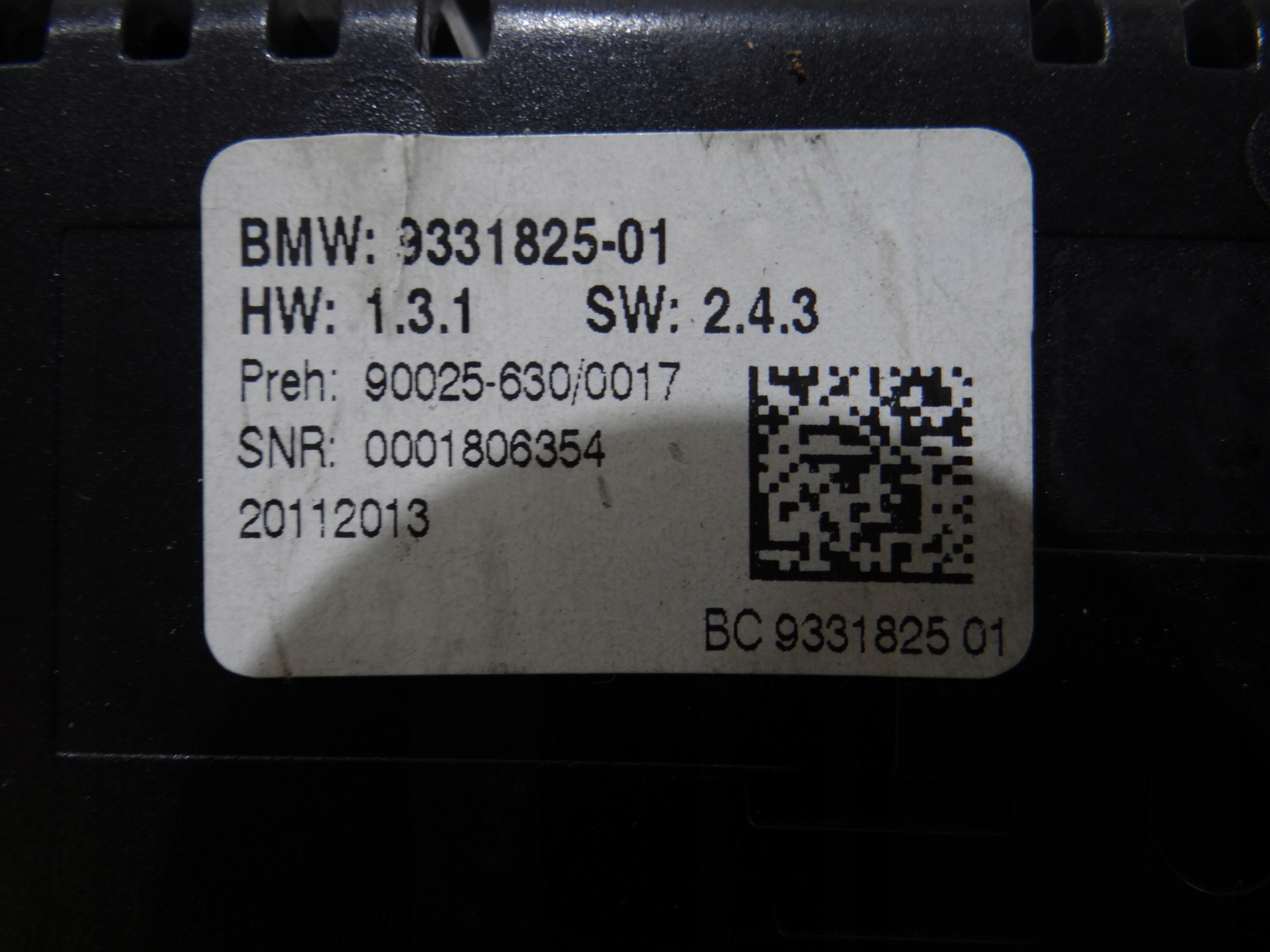 Panneau de climatisation BMW F10 F11 9331825 image 4