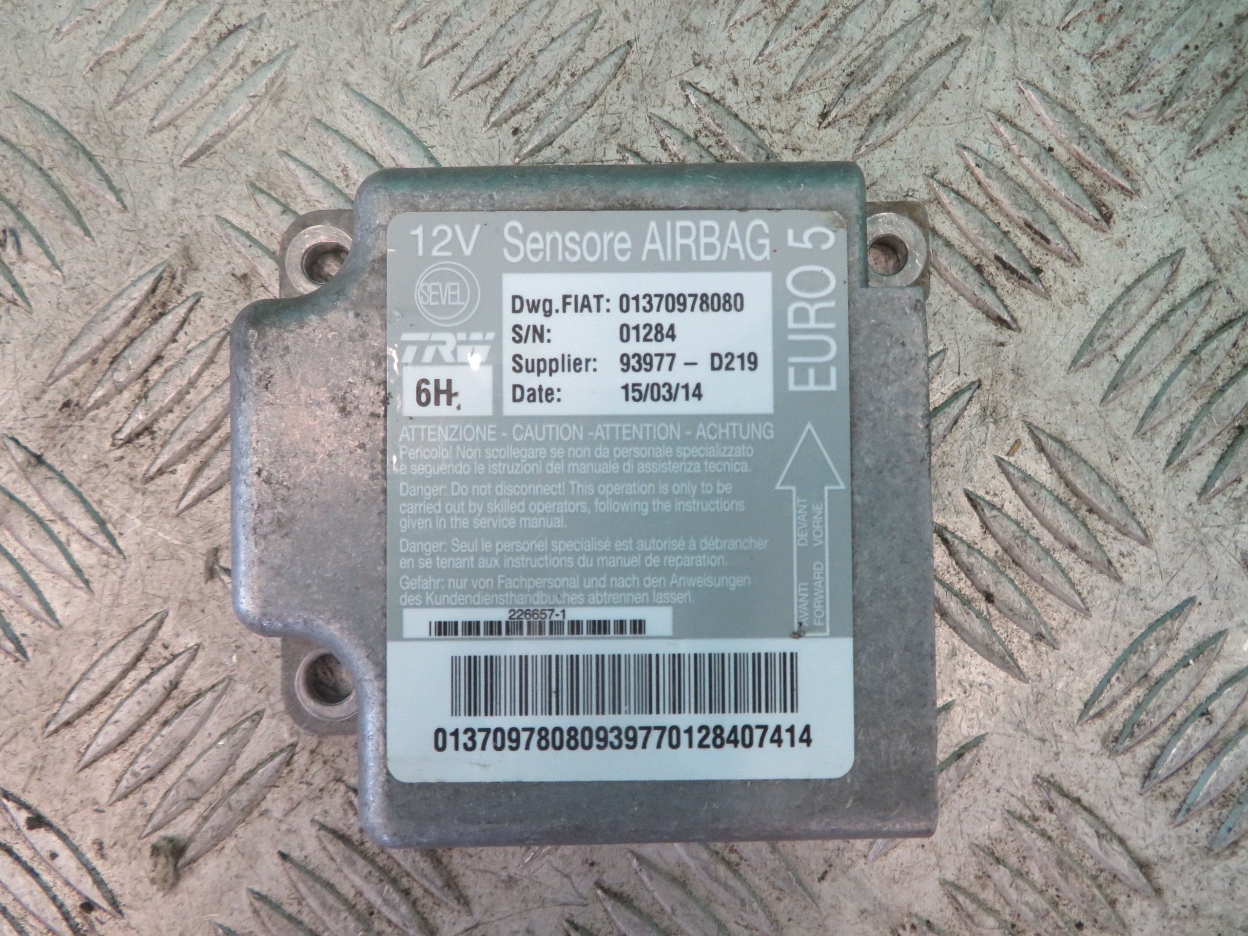 OEM 01370978080 Airbag Sensor Controller Fiat Ducato image 2