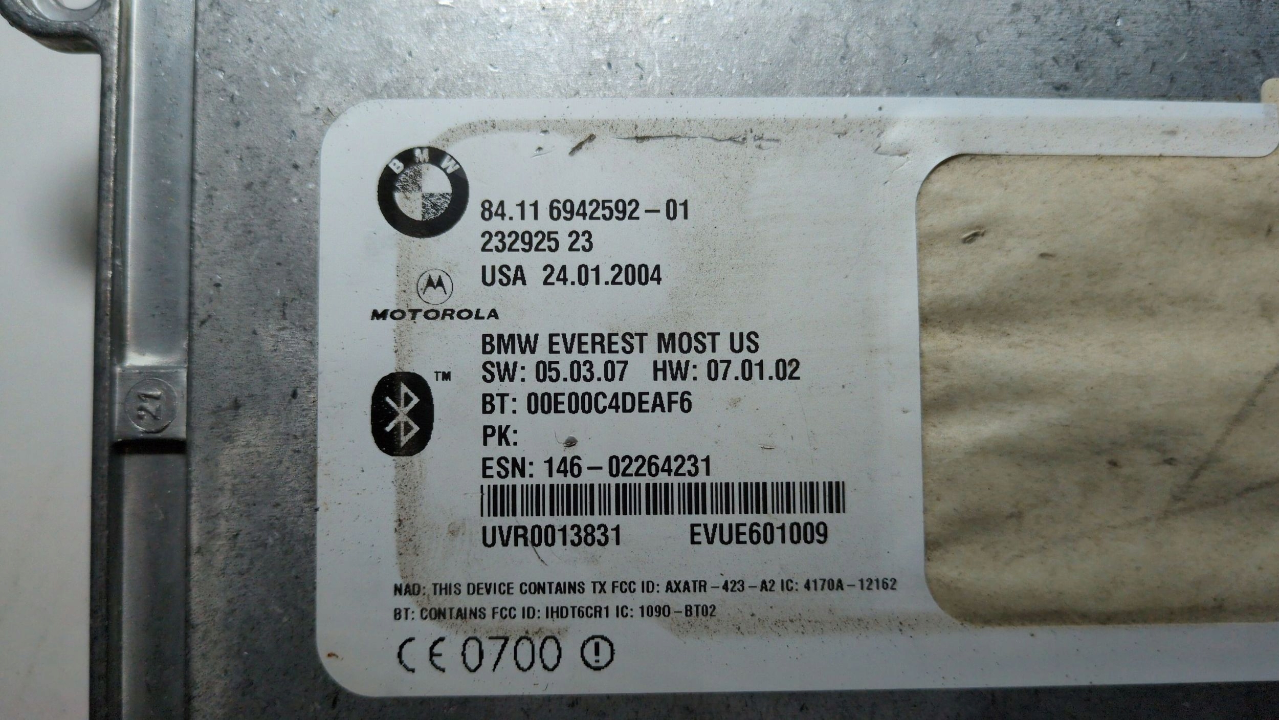 BMW 5 E60 E61 BMW 6 E63 E64 Module Bluetooth 6942592 23202523 image 7