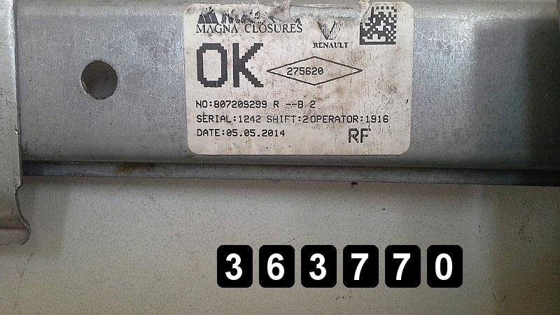 Dacia ikkunannostin OE 807209299R image 6