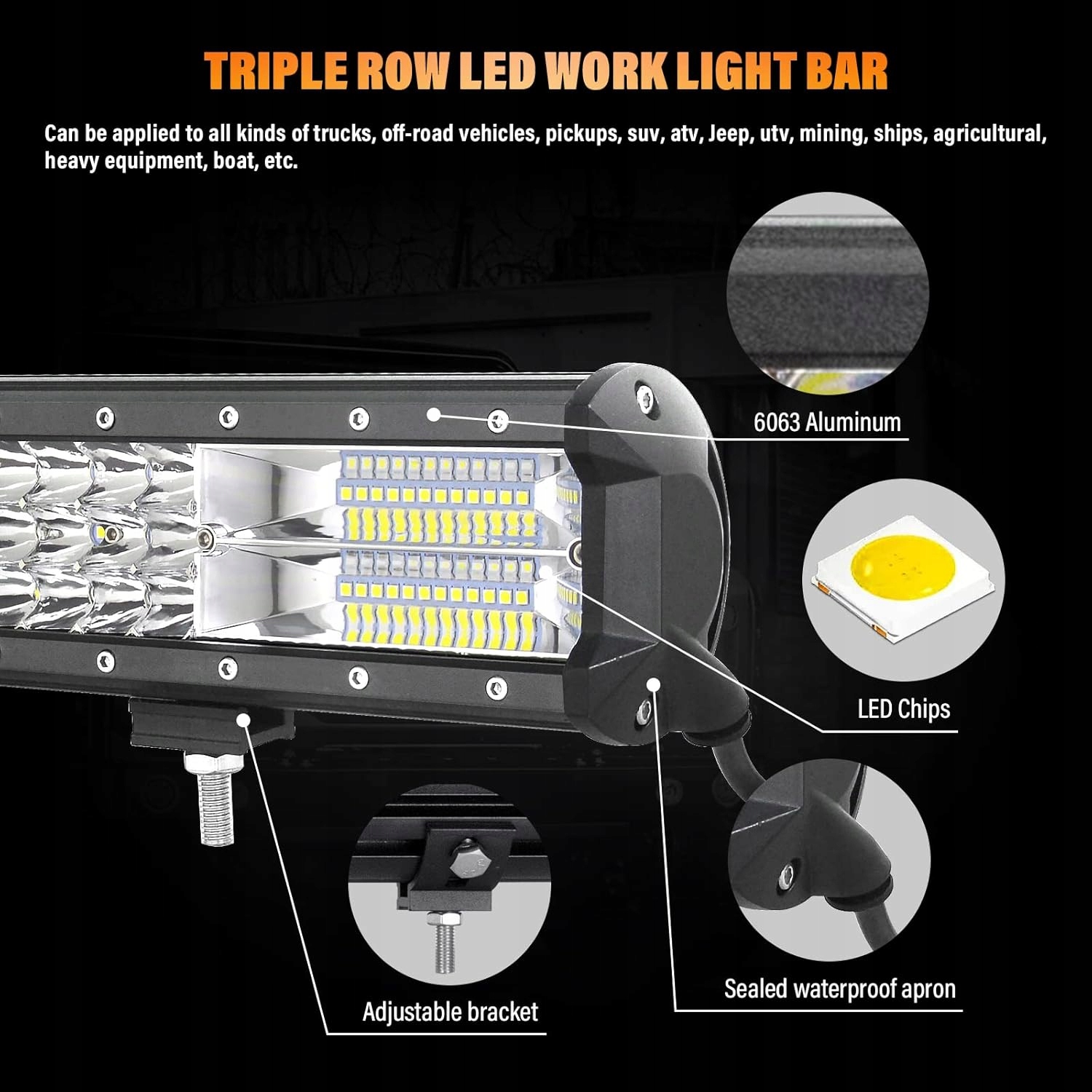 Skyworld 23" 59 cm 324 W LED Light Bar OEM 027D324C image 3
