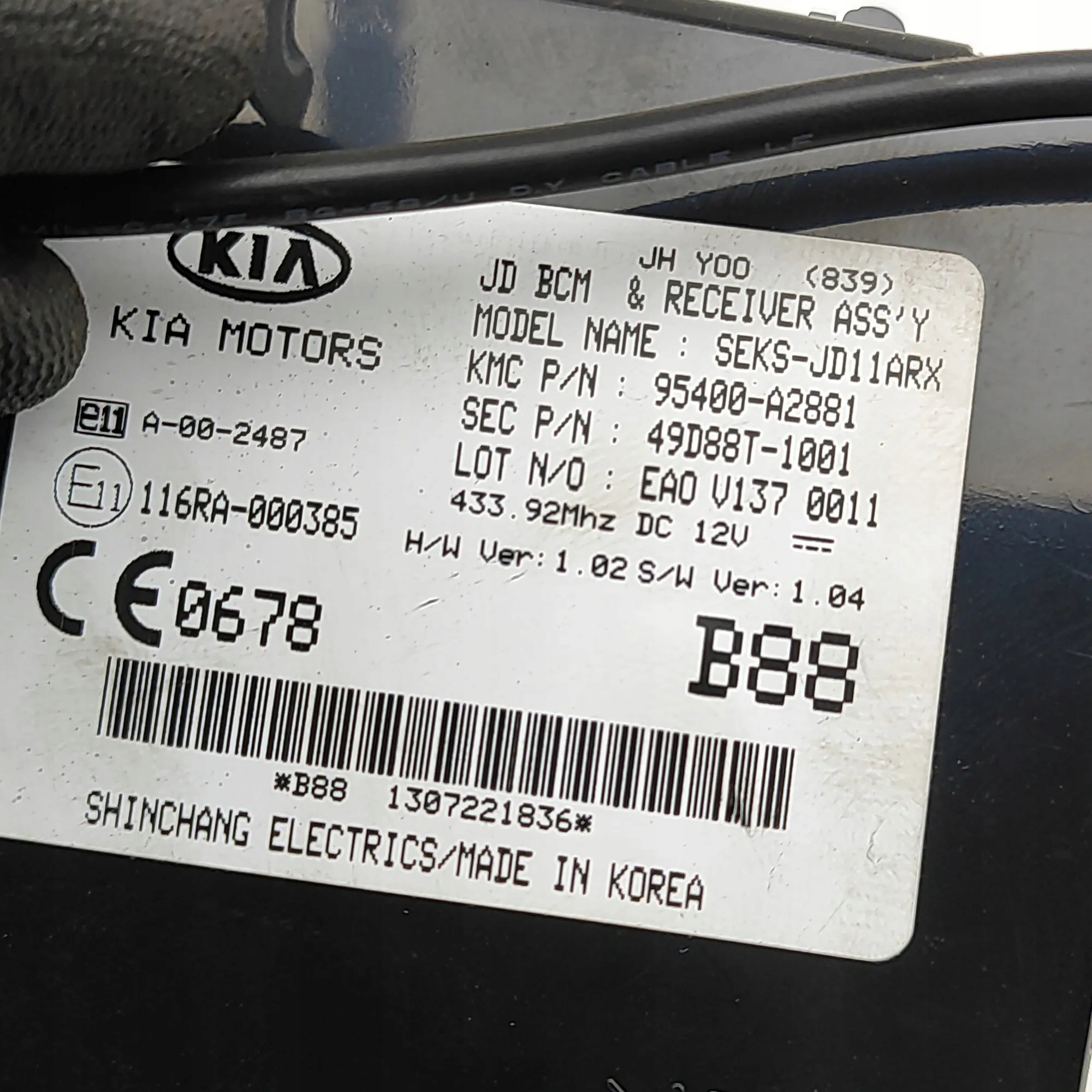 Module confort KIA CEED SW (CD) 95400A2881 1.6L 104kW image 6