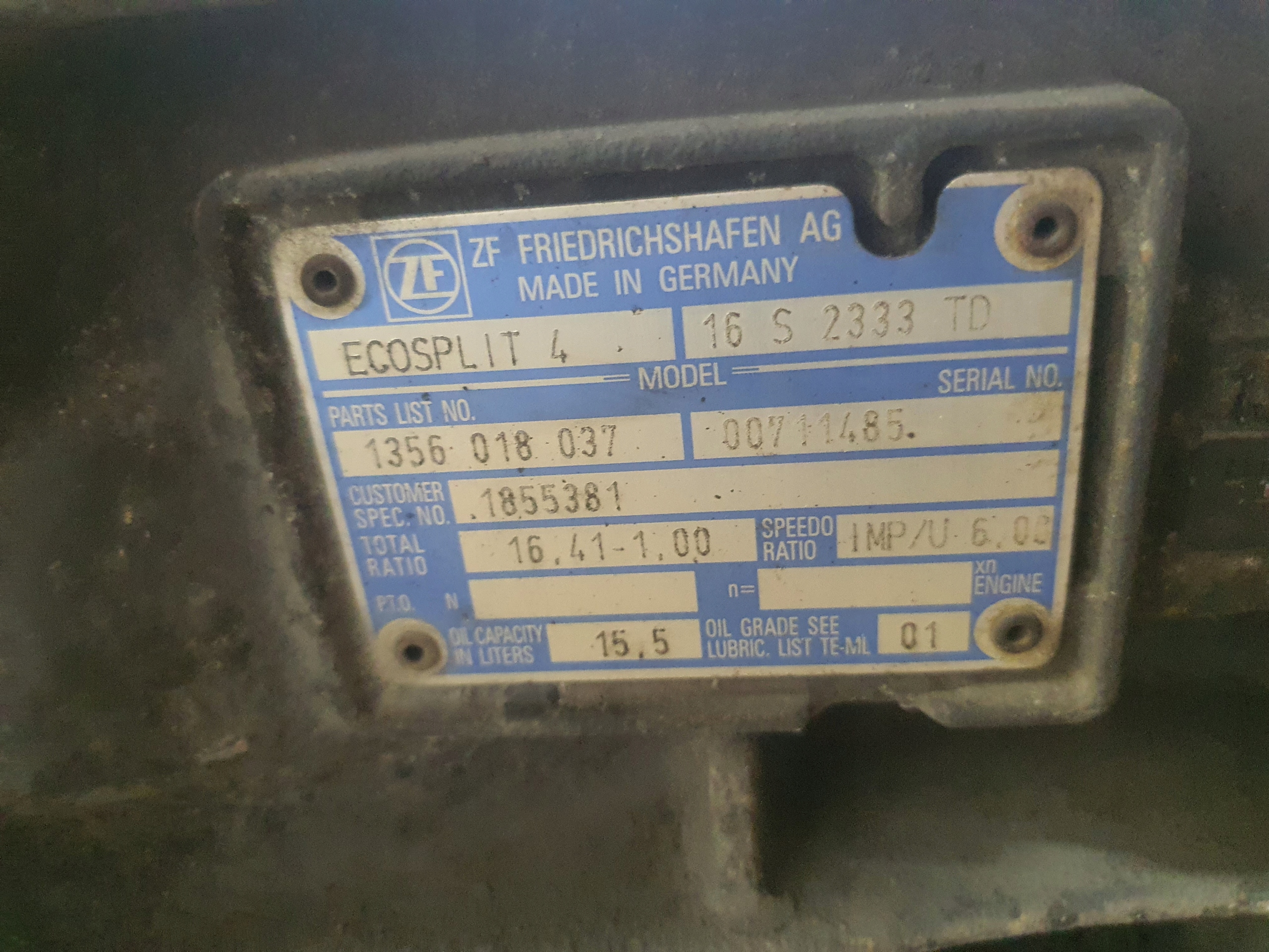 Cubierta de rodamiento ZF Ecosplit 4 OEM 651531351 image 6