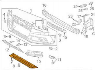 Audi A5 8T Tampa inferior do para-choque dianteiro 8T0807611A ORIGINAL 2015 image 3