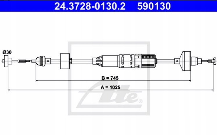 ATE 24.3728-0130.2 Câble d'embrayage (occasion) image 2
