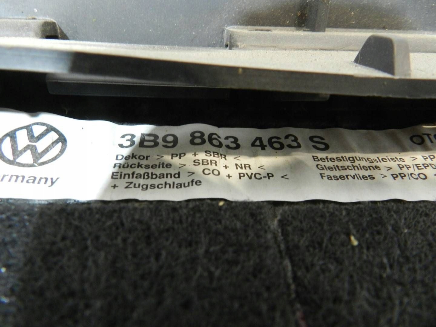VW PASSAT B5 FL 00-05 WAGON TRUNK CARPET 3B9863463S image 5