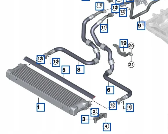 BMW M5 F90 öljynjäähdyttimen letku image 5