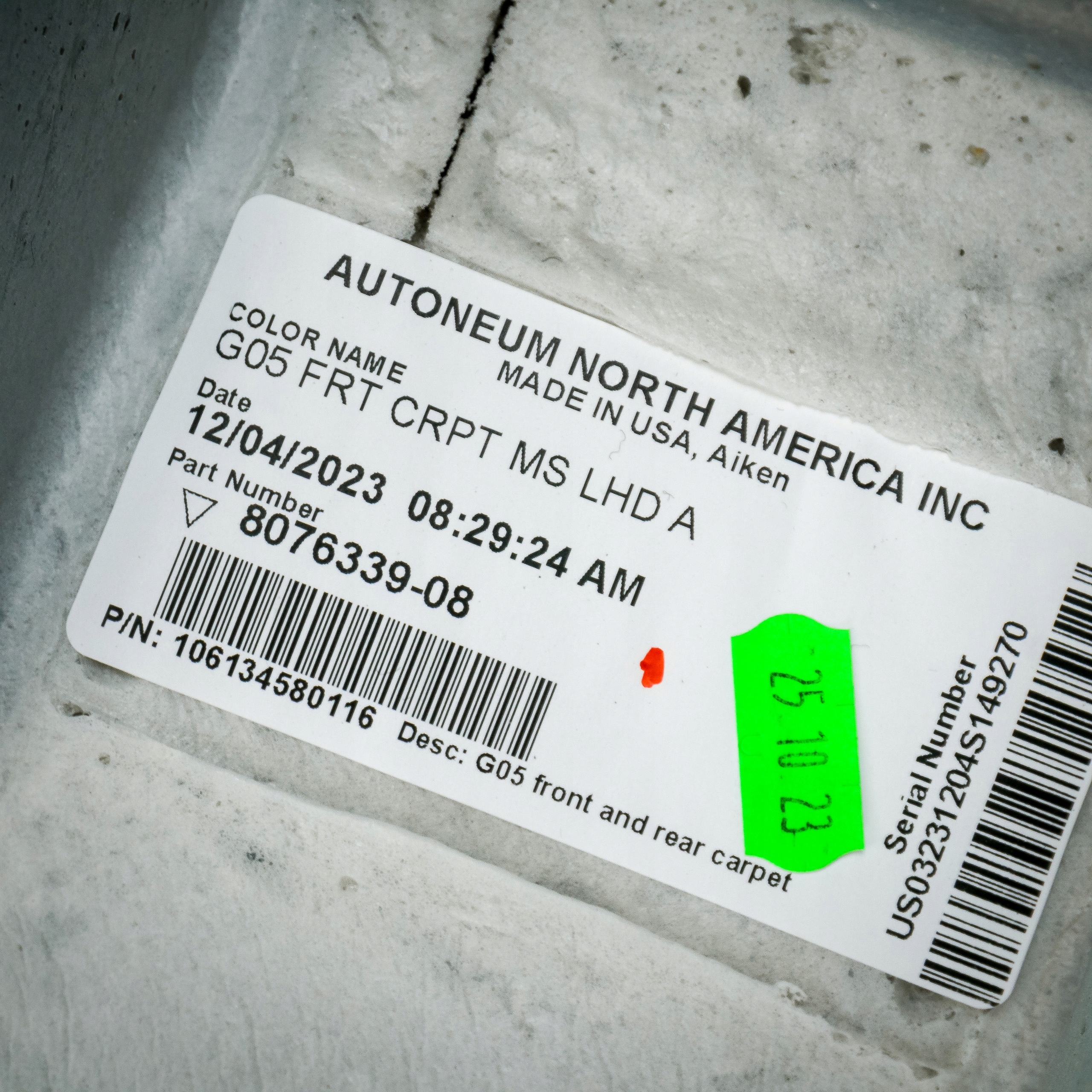 Tapete BMW X5 G05 Esquerdo Frontal Usado image 7