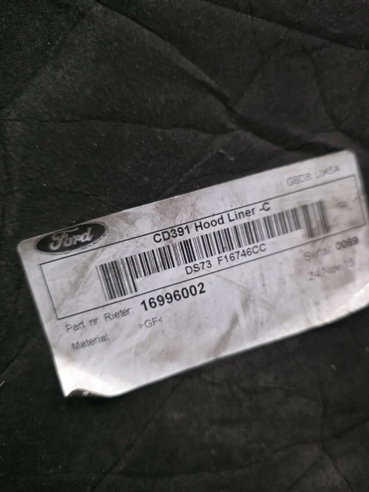 Ford Mondeo MK5 Isolamento Capô 16996002 image 4