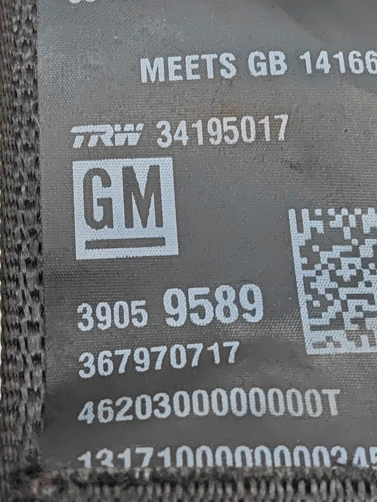 Opel Astra K 2017 Bakre vänster bälte, begagnat OEM 34195017 image 3