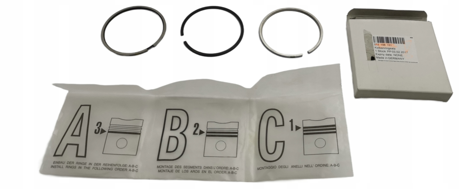 Jeu de segments de piston 2.5 TDI VW Crafter 07Z198151 image 3