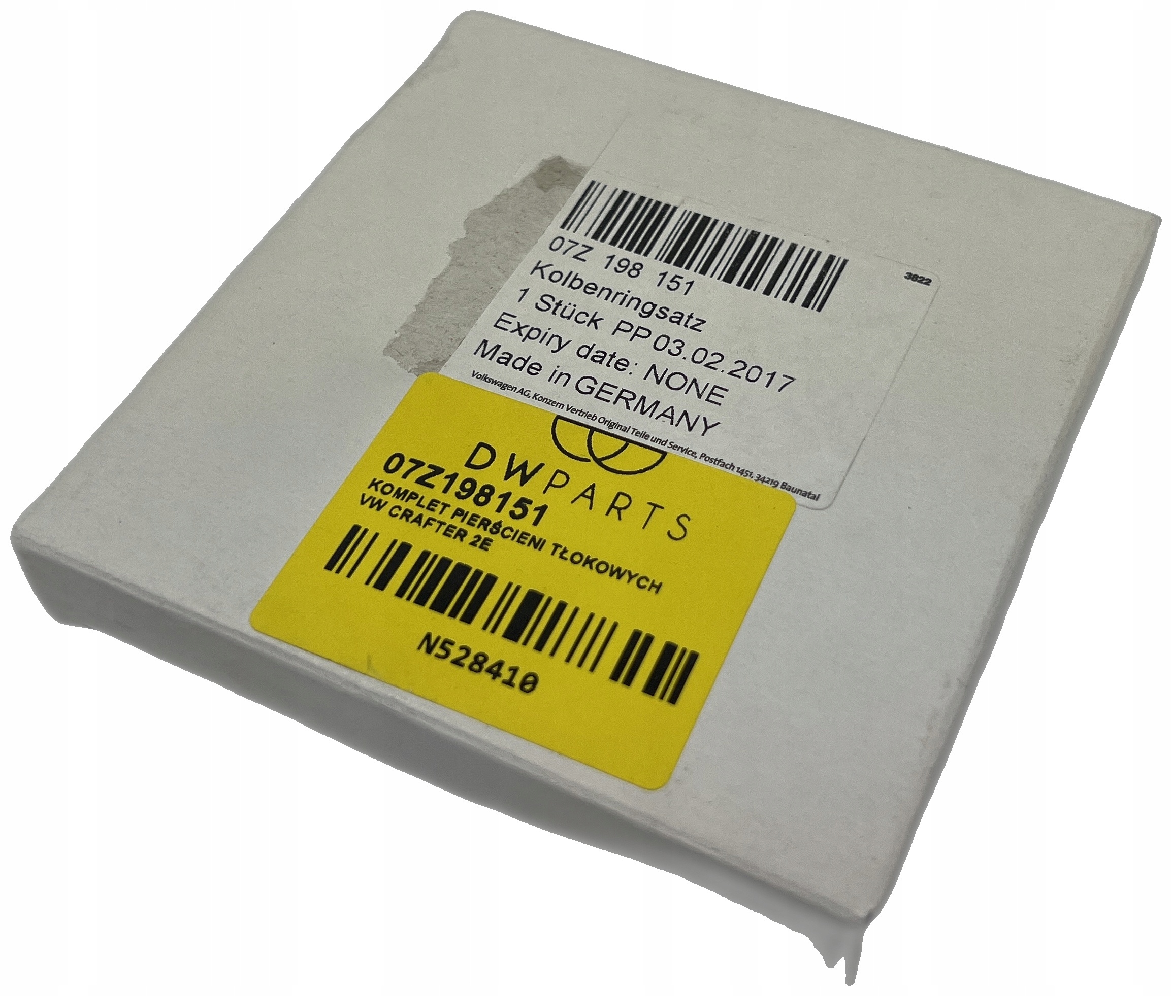 Jeu de segments de piston VW Crafter 2E 07Z198151