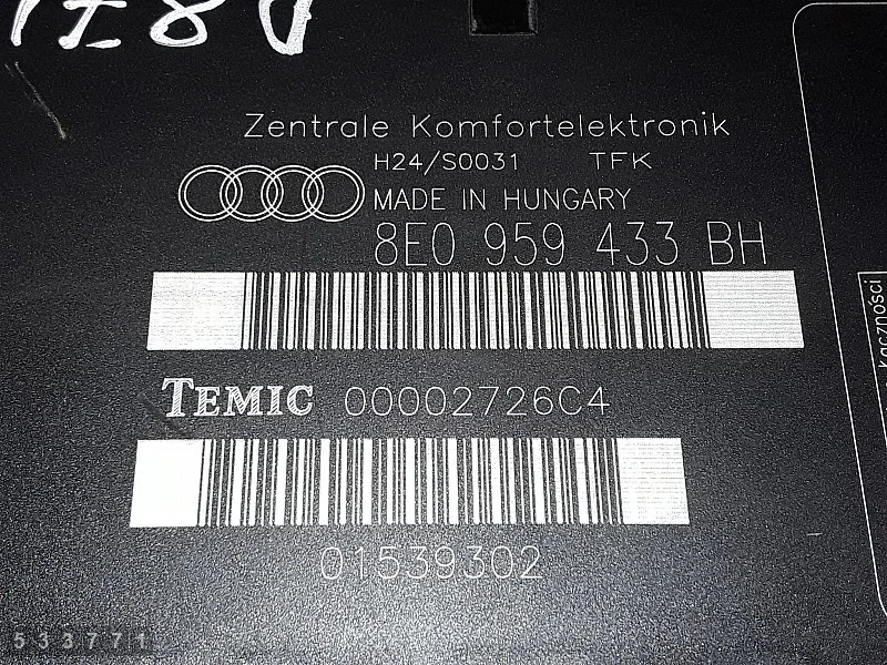 Ohjausyksikkö Audi A4 B7 2.0 TDI 8E0959433BH
