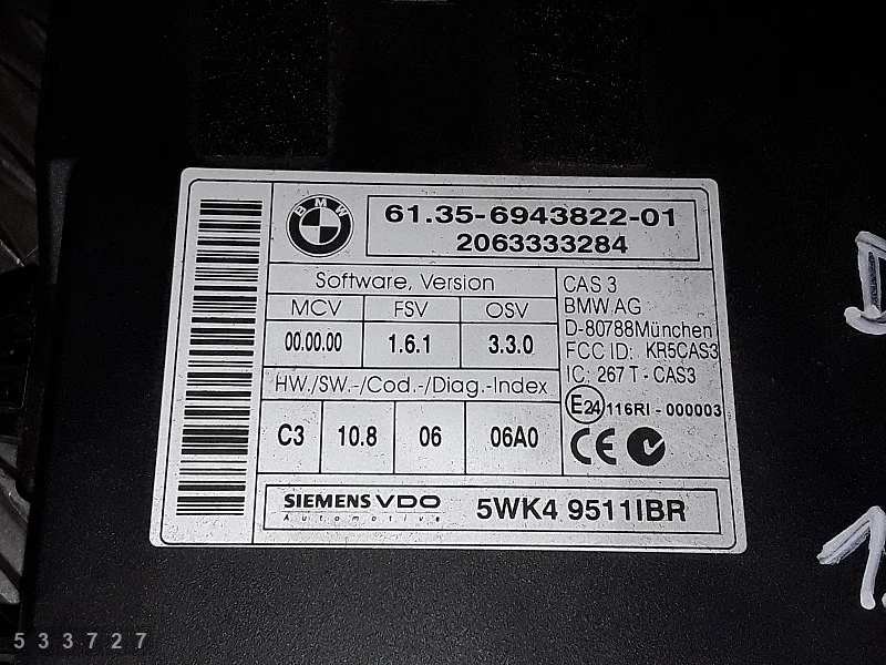 Mini Cooper R56 ECU 61356943822 Käytetty