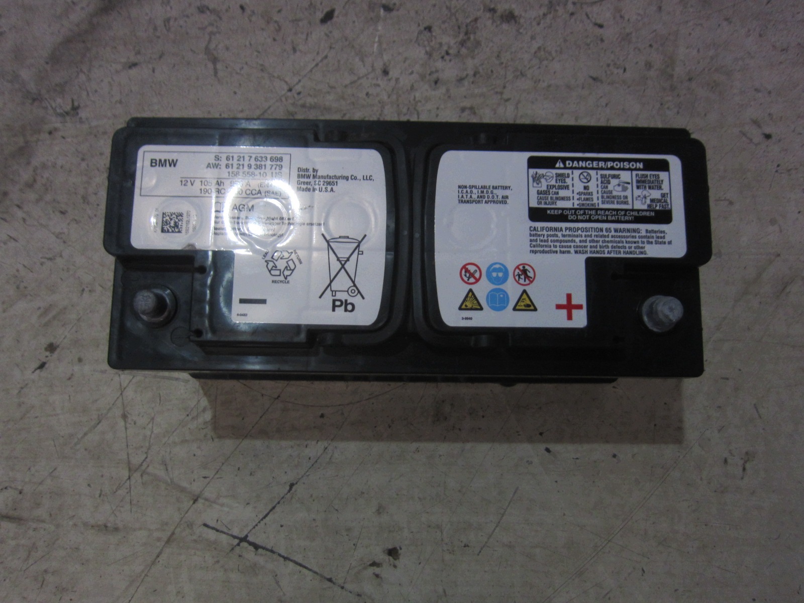 BMW Akumulator AGM 105Ah 950A 61217633698 image 3