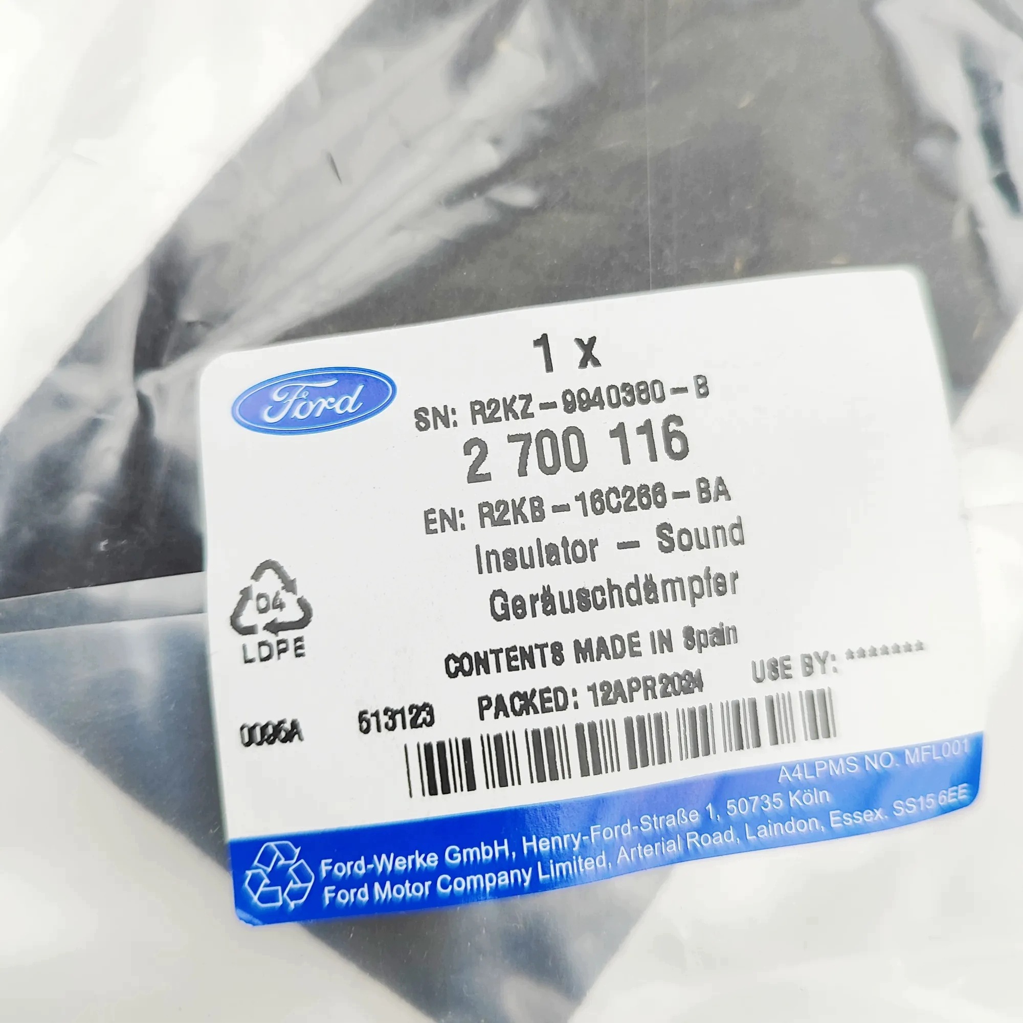 Isolation acoustique Ford S-MAX R2KZ9940380B 2015 image 6