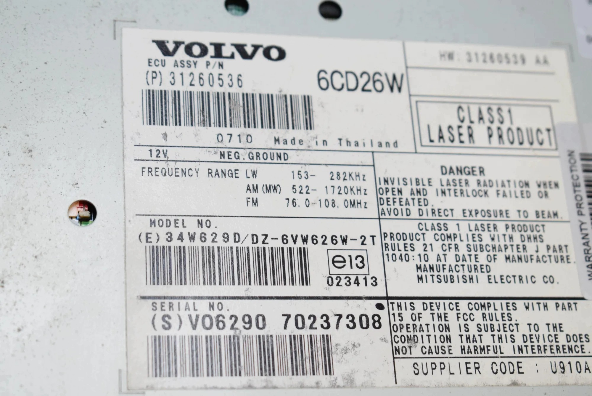 Caricatore CD Volvo XC90 I Usato OEM 70237308 image 4