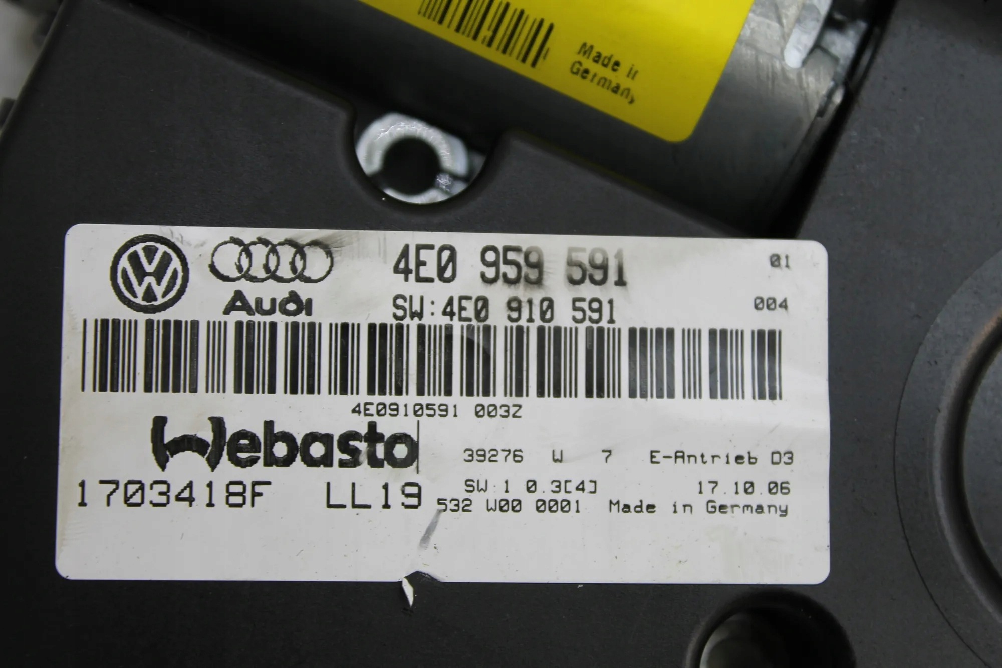 Moteur toit ouvrant Audi OE 4E0959591 image 3