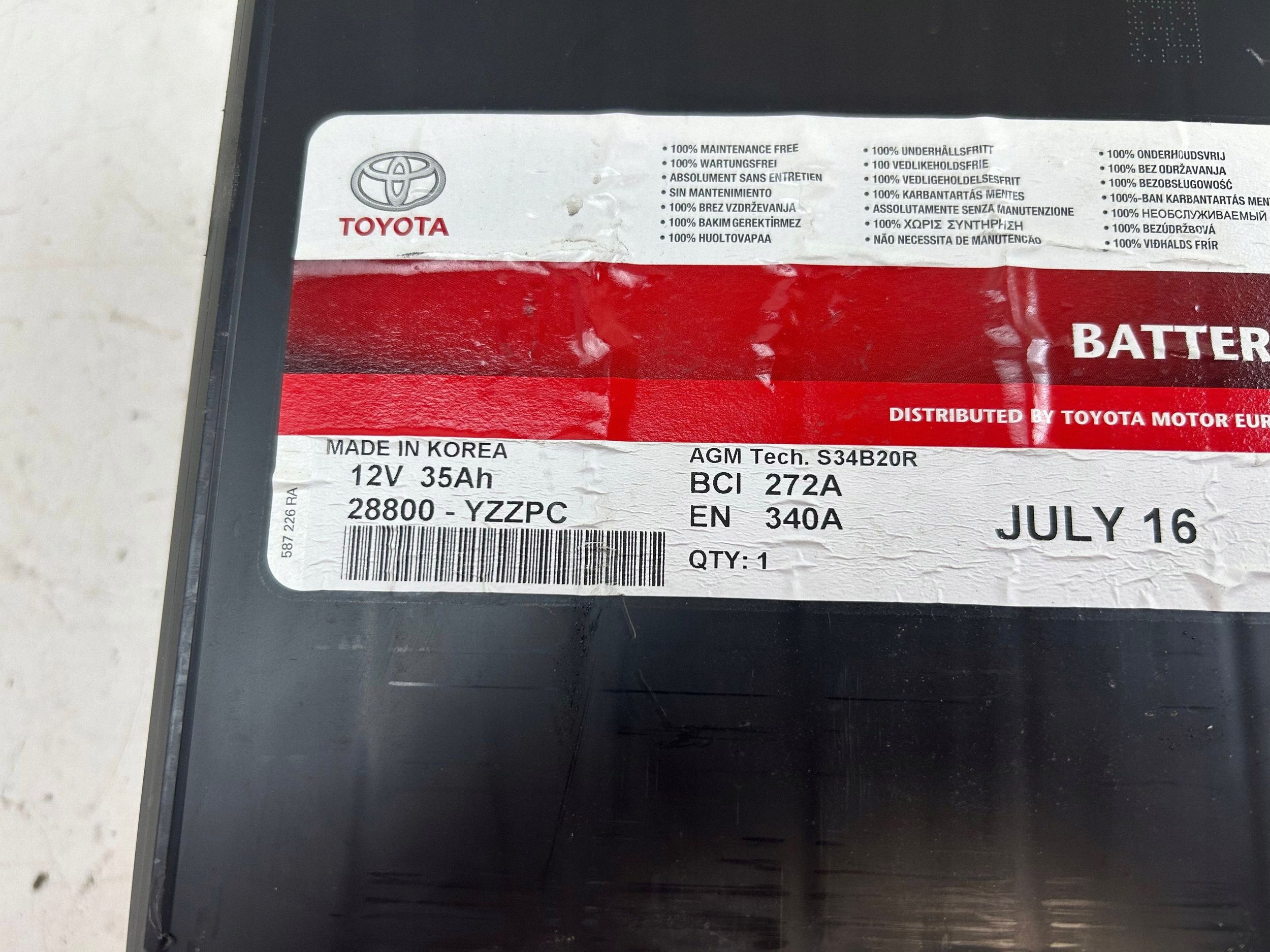Batterie Toyota OE 28800YZZPC d'occasion image 8