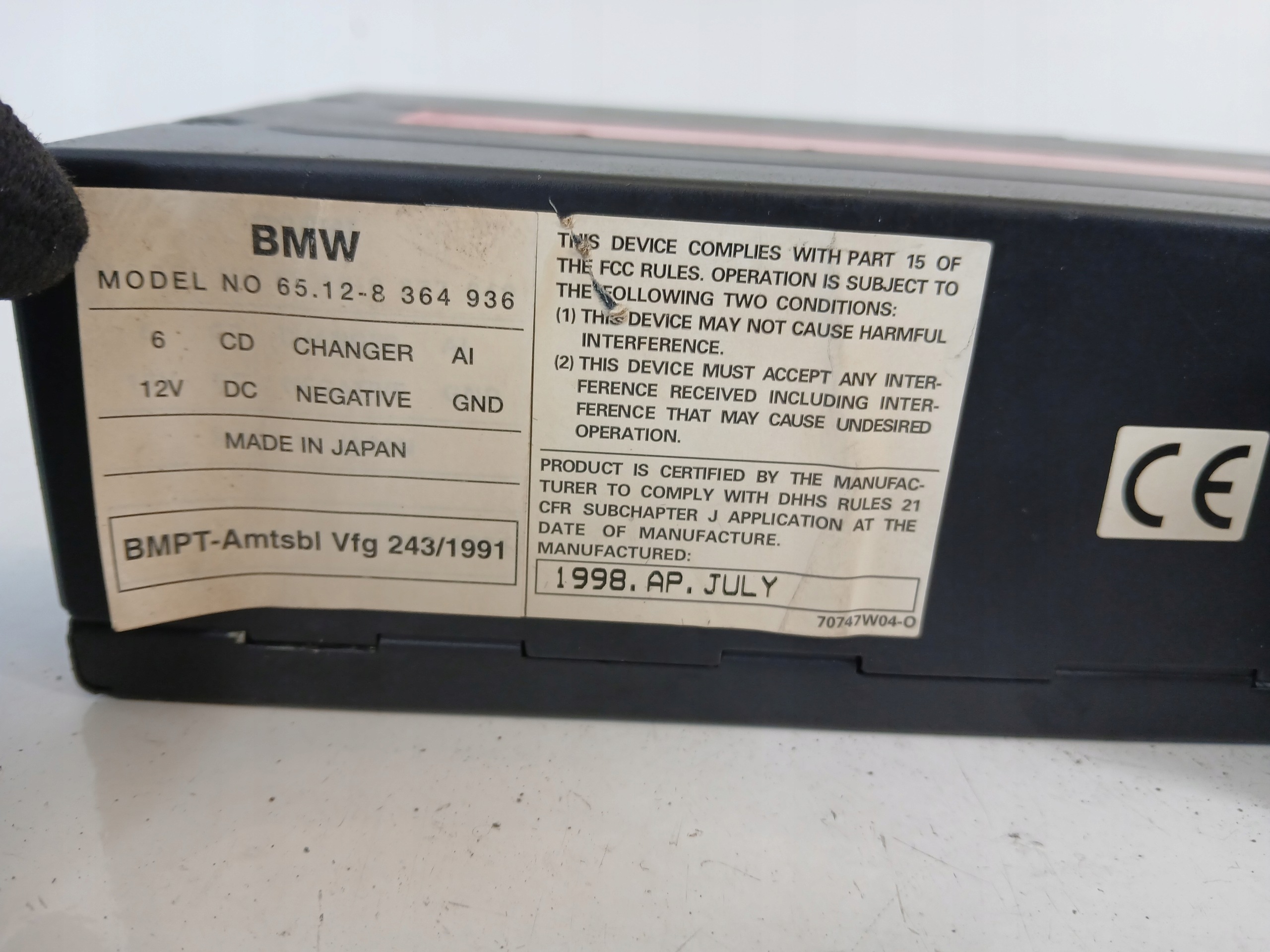 Changeur CD BMW E39 E46 OEM 8364936 image 6