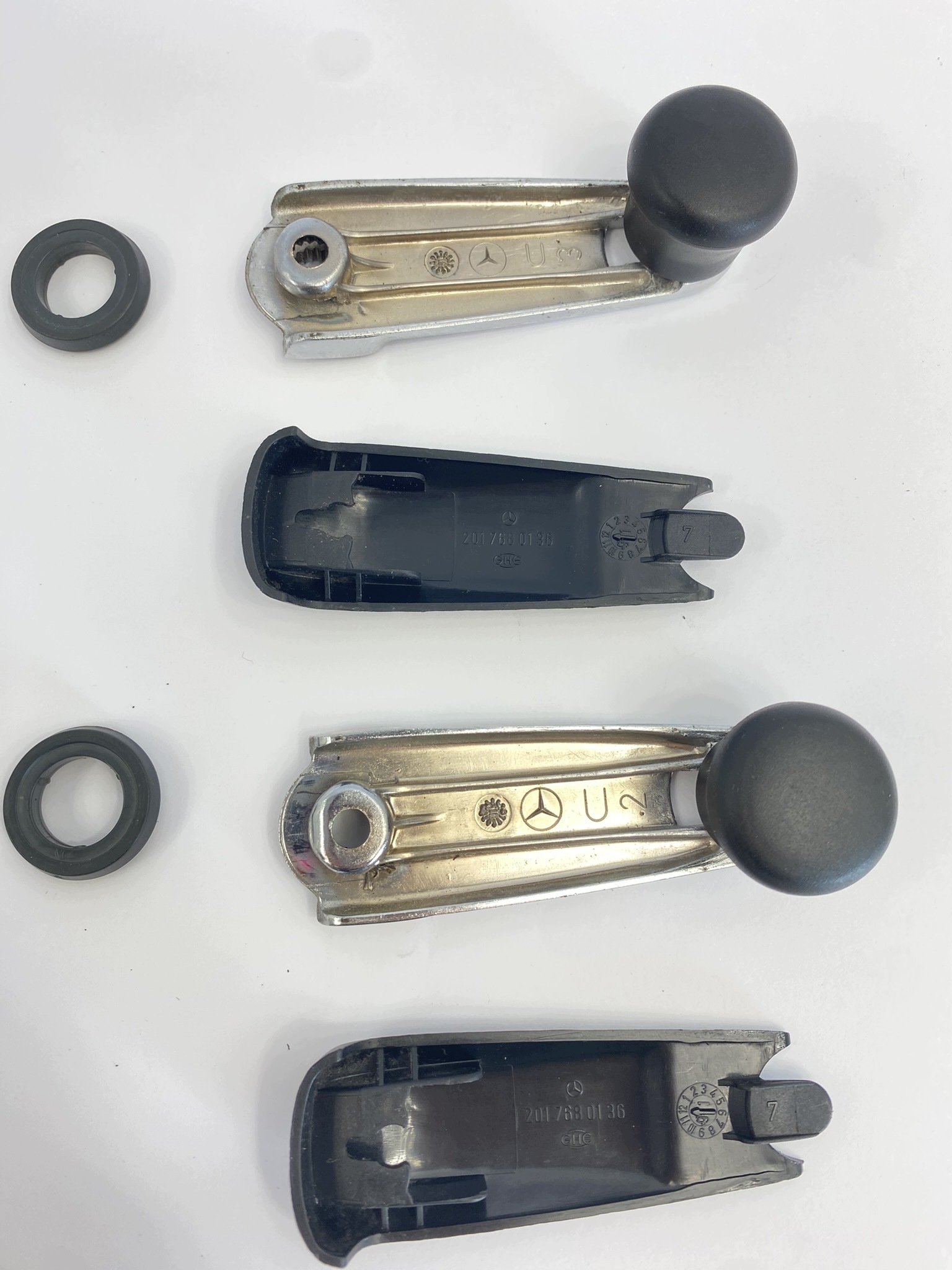 Fensterheber-Kurbel Schwarz Mercedes W126 W124 W201 OEM 20176801360 image 9