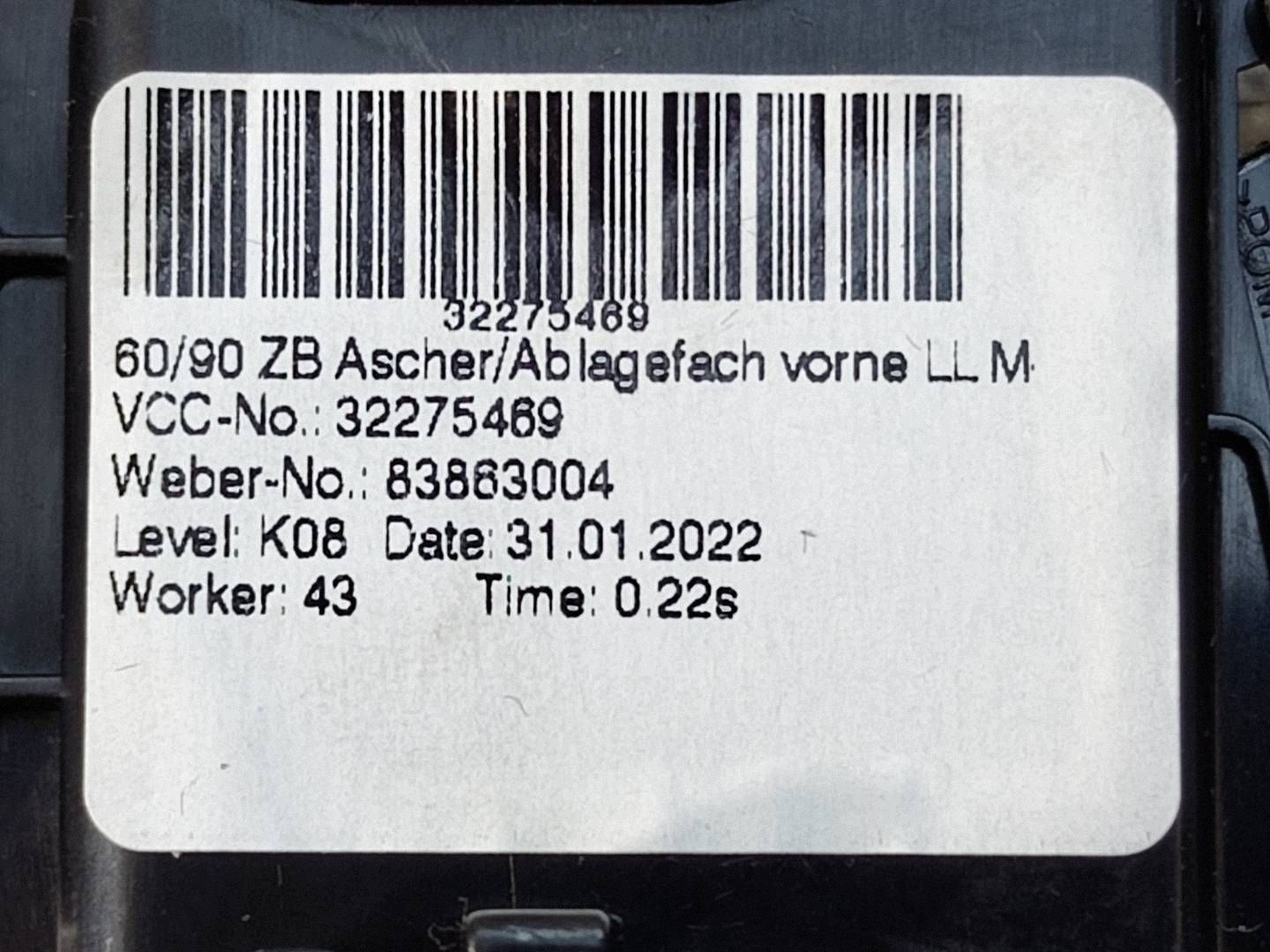 Aschenbecher Ablage Zigarettenanzünder Tunnel 32275469 Volvo V90 image 3