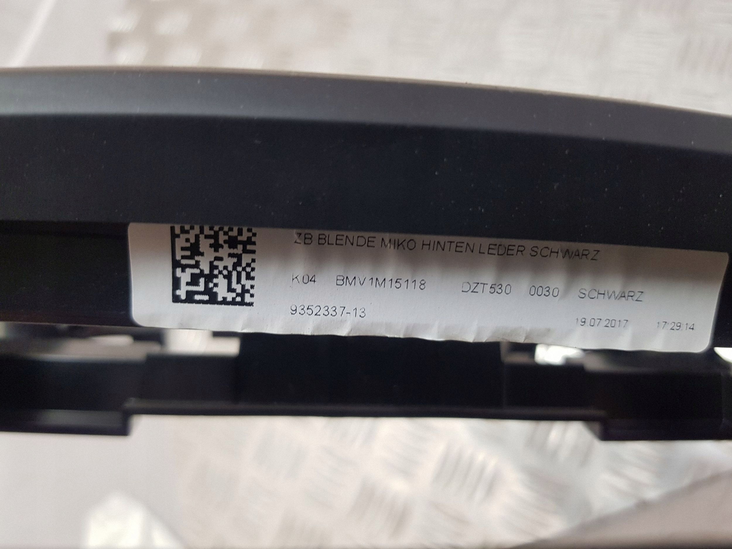 BMW 7 G11 G12 Painel Isqueiro Traseiro OEM 9302186