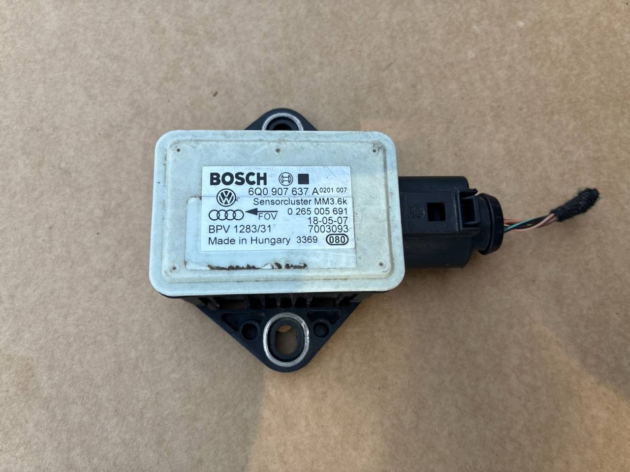 VW Polo 9N 2005-> Steering Angle Sensor 6Q0907637A