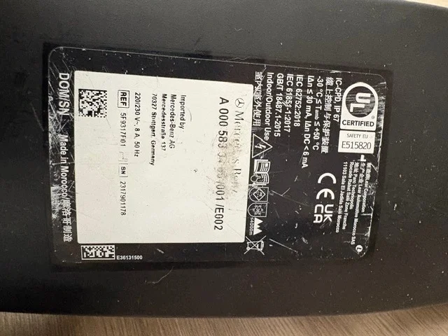 Chargeur Mercedes Type 2 230V 8A EVSE A0005833500 image 9