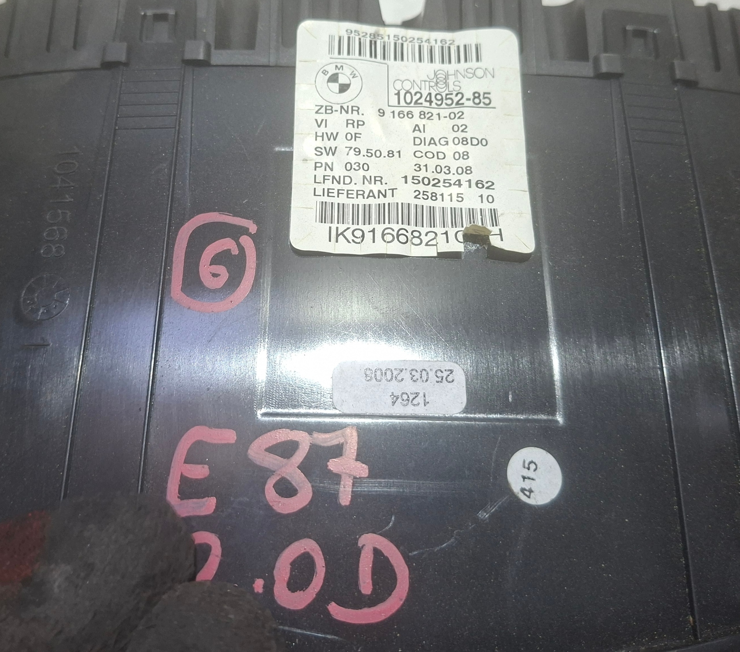 BMW 1 E87 04- ZEGAR 9166821-02