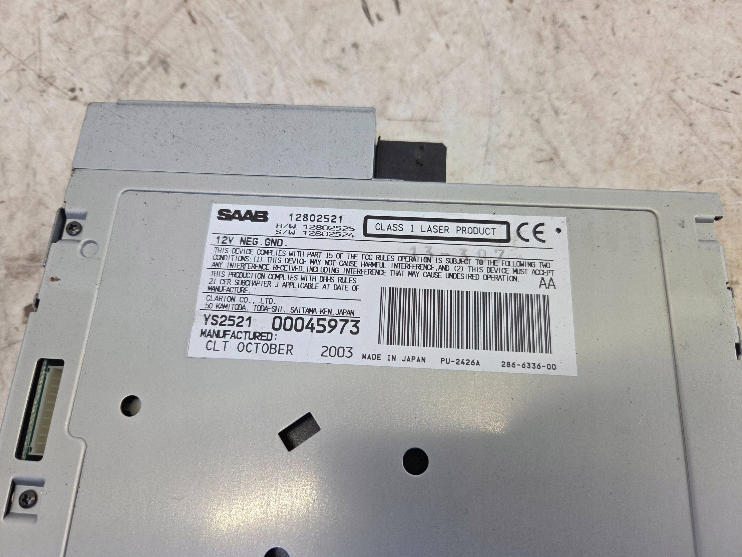 Lecteur CD changeur Saab 9-3 II 02-06 12802521 image 4