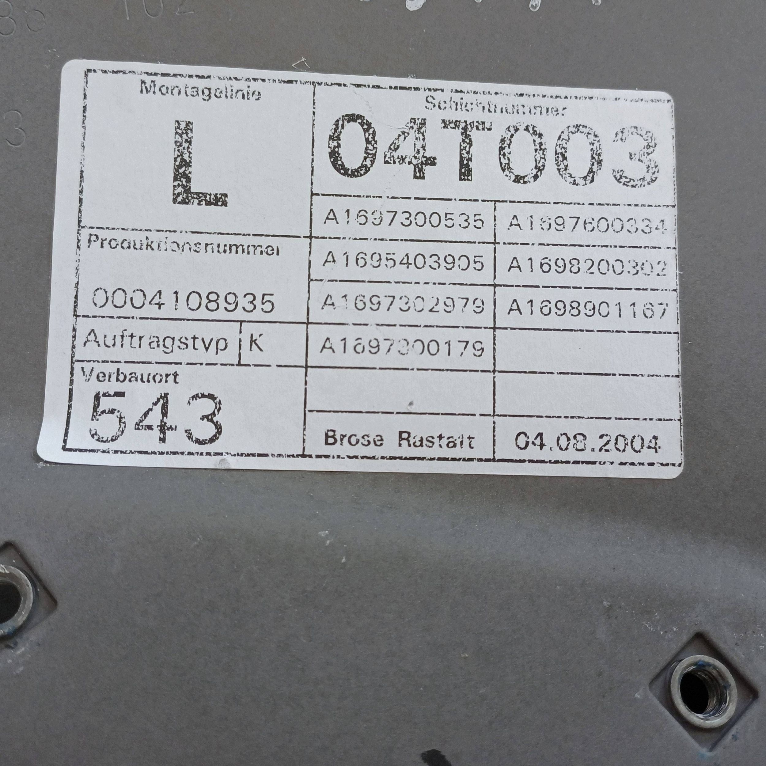 Mercedes A W169 Fensterheber hinten manuell A1697300179 image 5