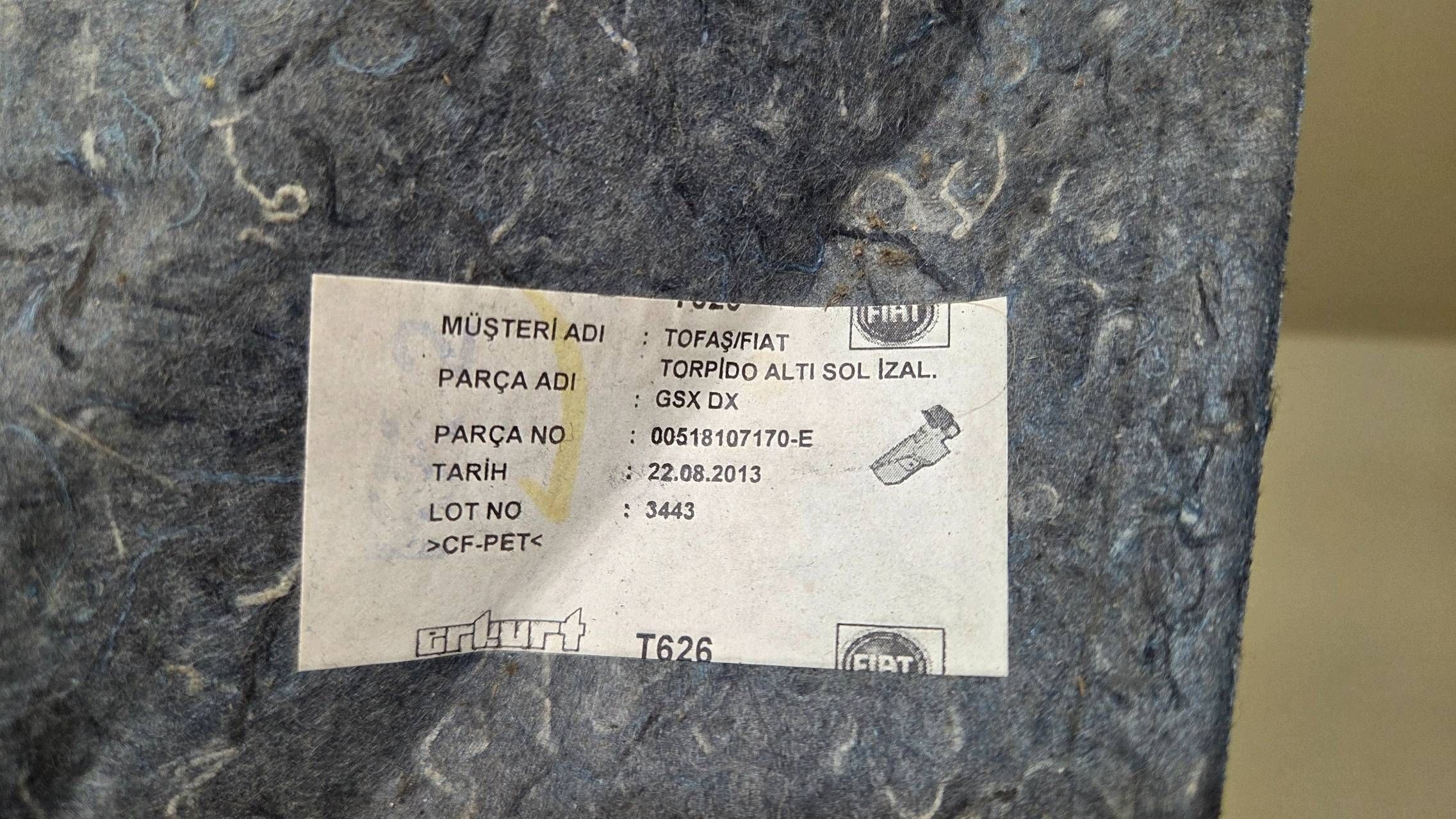 Insulation console Fiat Doblo II 2010- 00518107170E image 3