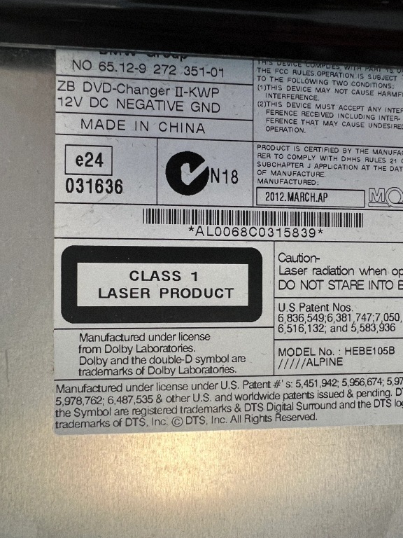 BMW X5 E70 CD-vaihtaja 65129272351 image 3