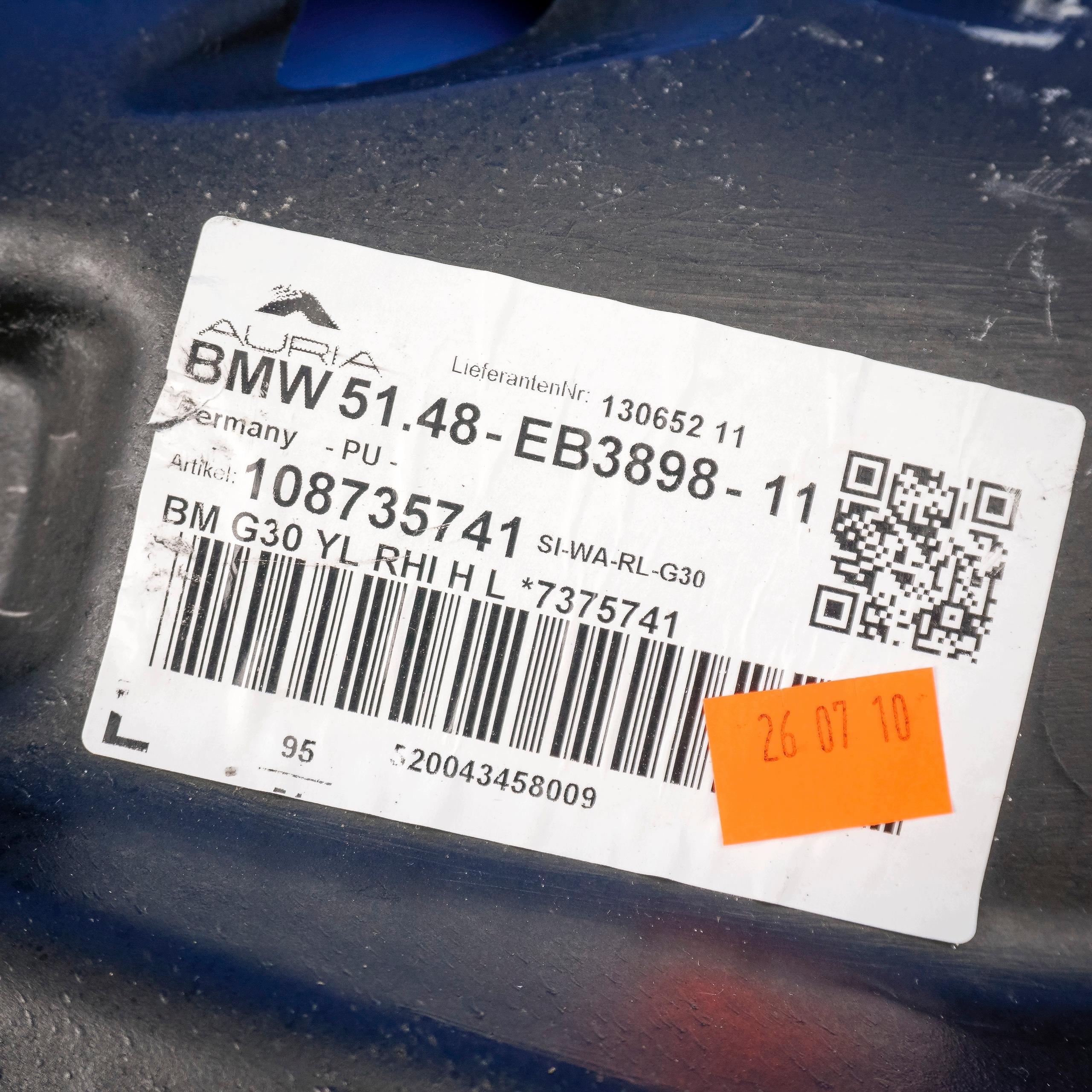 Insonorisation passage roue arrière gauche BMW 5 G30 image 8
