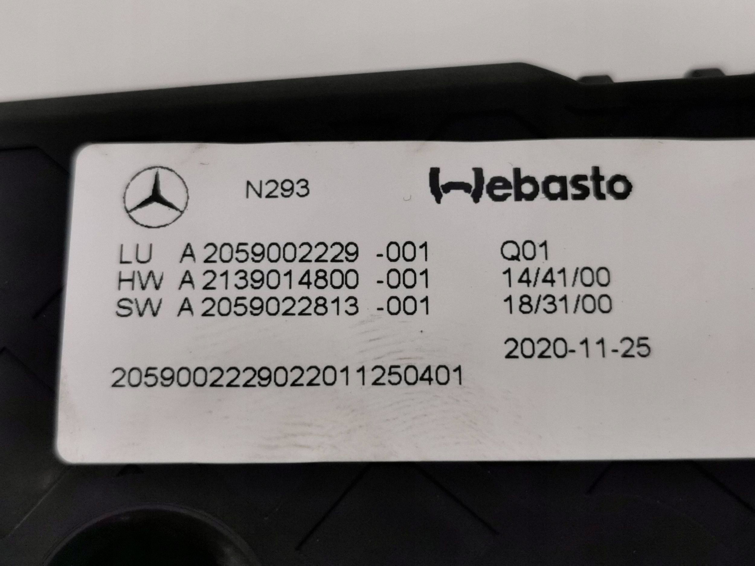 Moteur toit ouvrant Mercedes EQC A2059002229 image 6