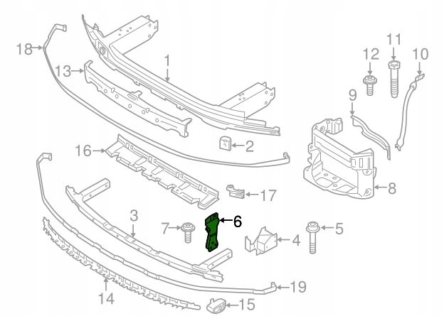 BMW 5 G30 7 G11 6 G32 kiinnike tuki alapalkki vasen OEM